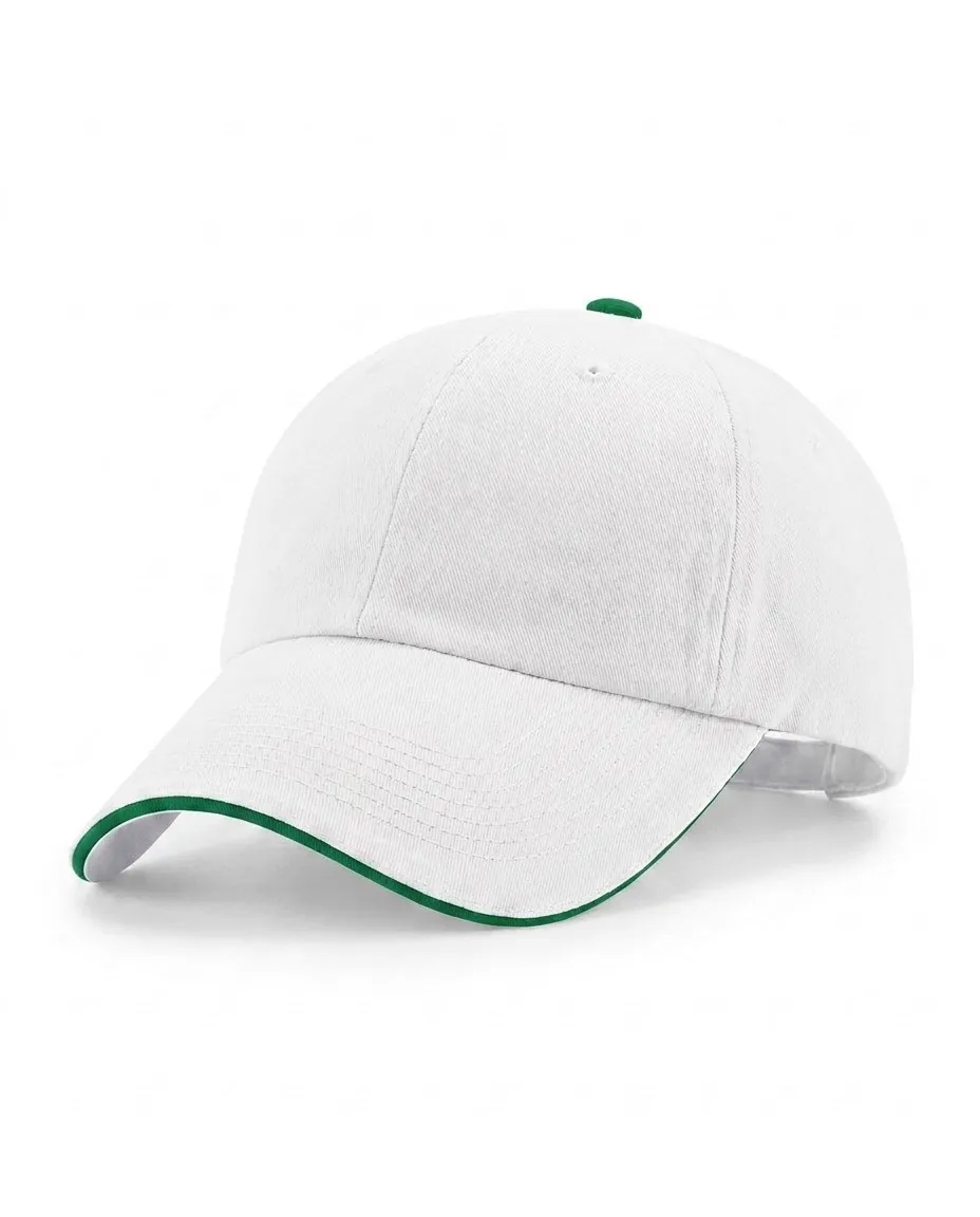 The Half Sandwich in White / Kelly Green