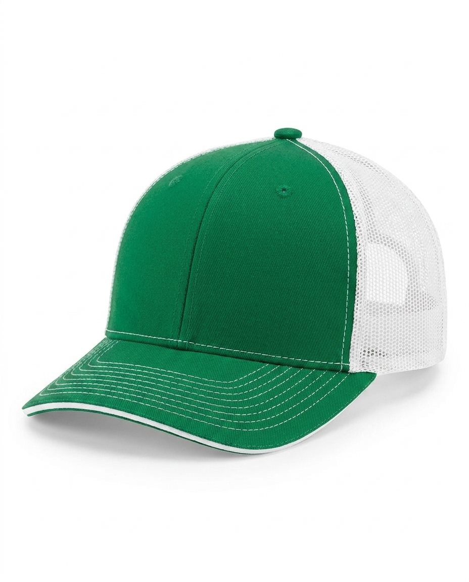Sandwich Trucker in Kelly Green / White