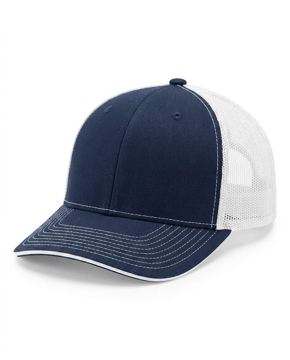 Sandwich Trucker in Navy / White