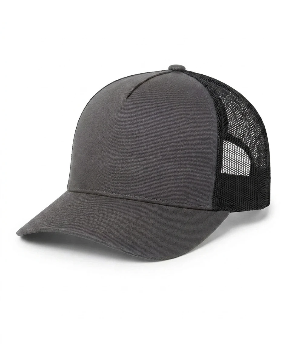 5-Panel Heavy Structure Trucker in Charcoal / Black