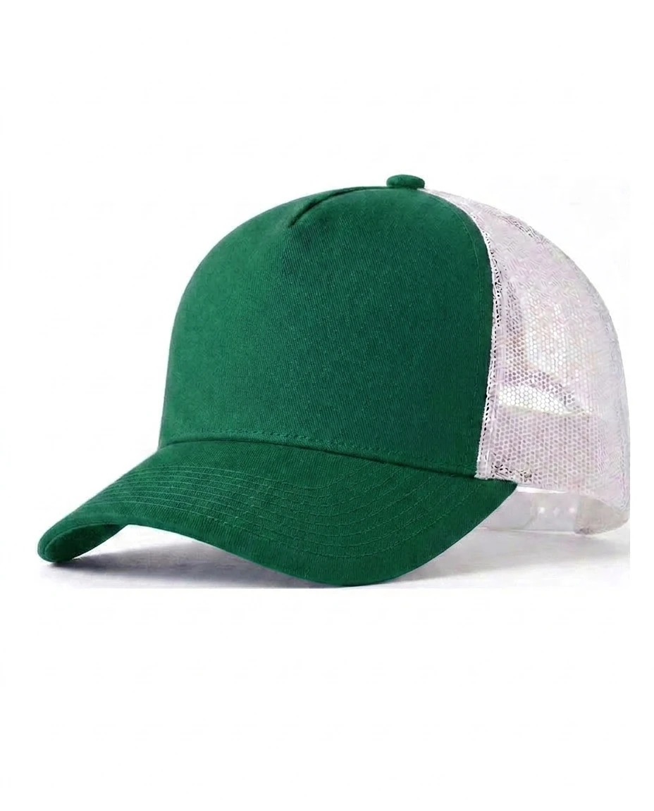 5-Panel Heavy Structure Trucker in Kelly Green / White