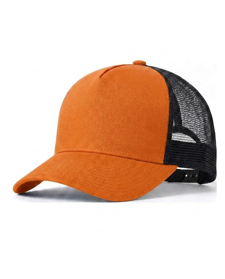 5-Panel Heavy Structure Trucker in Orange / Black