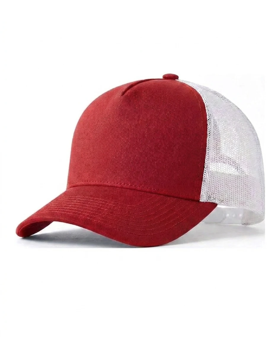 5-Panel Heavy Structure Trucker in Red / White
