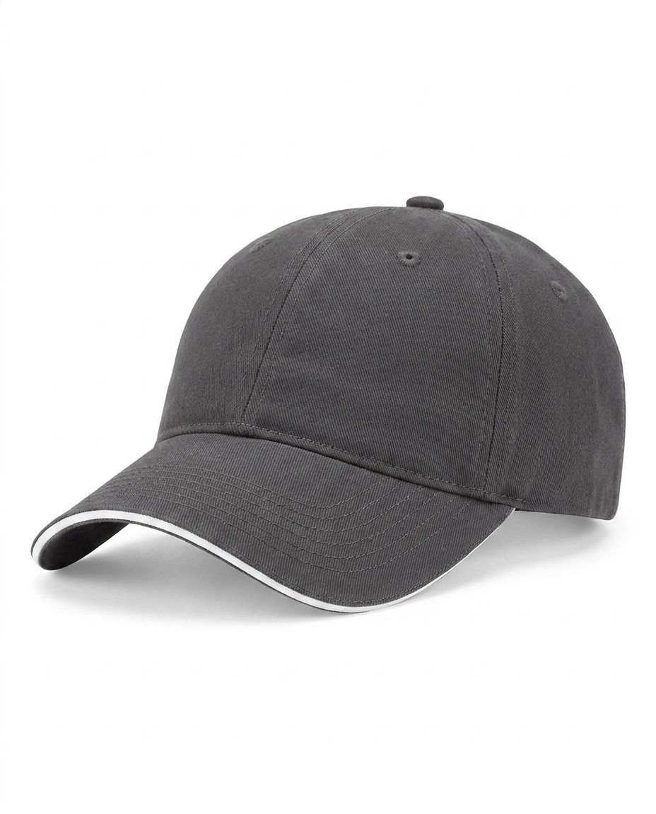 The Sandwich Cap in Charcoal / White