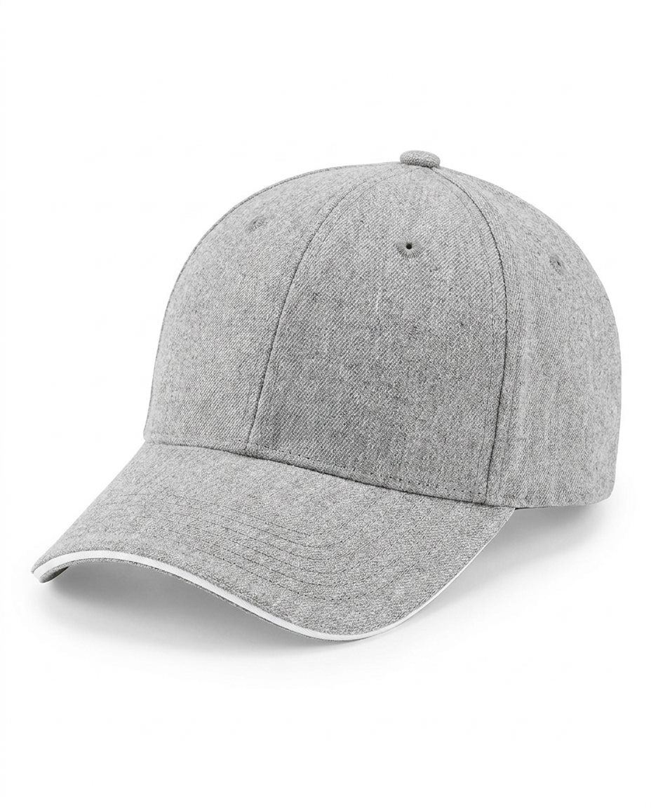 The Sandwich Cap in Heather Gray / White