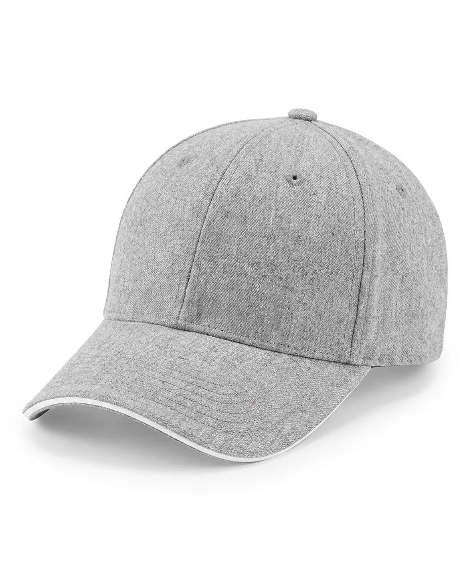 The Sandwich Cap in Heather Gray / White