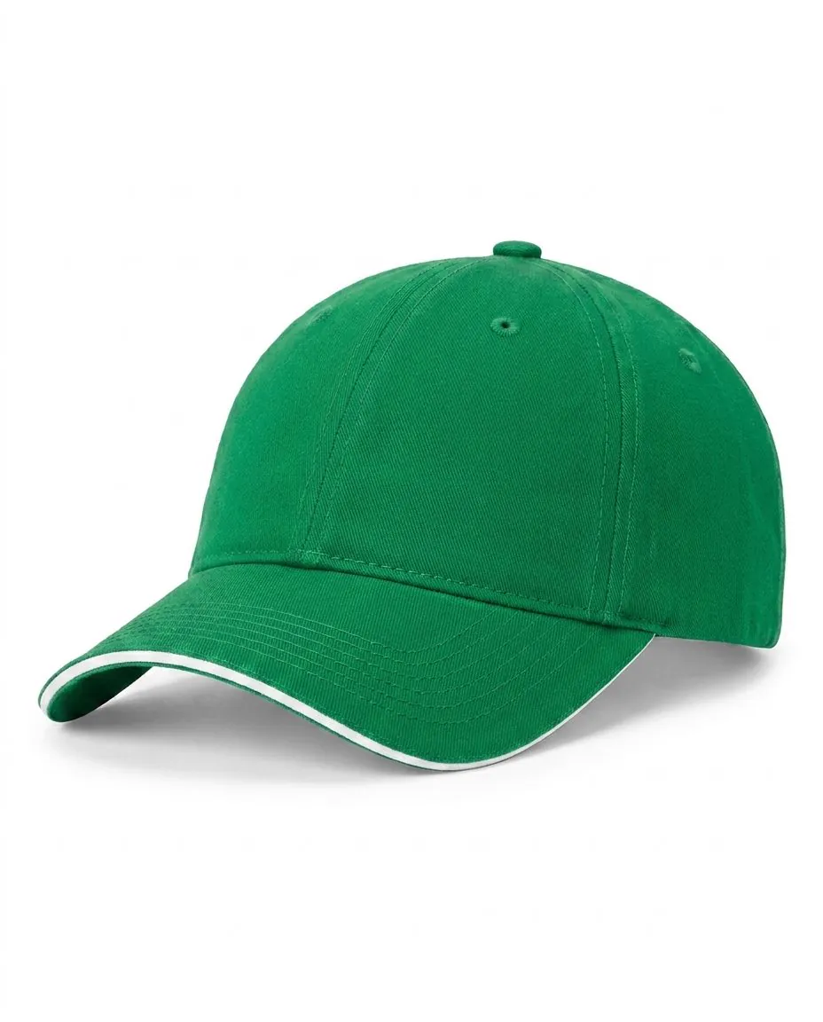 The Sandwich Cap in Kelly Green / White