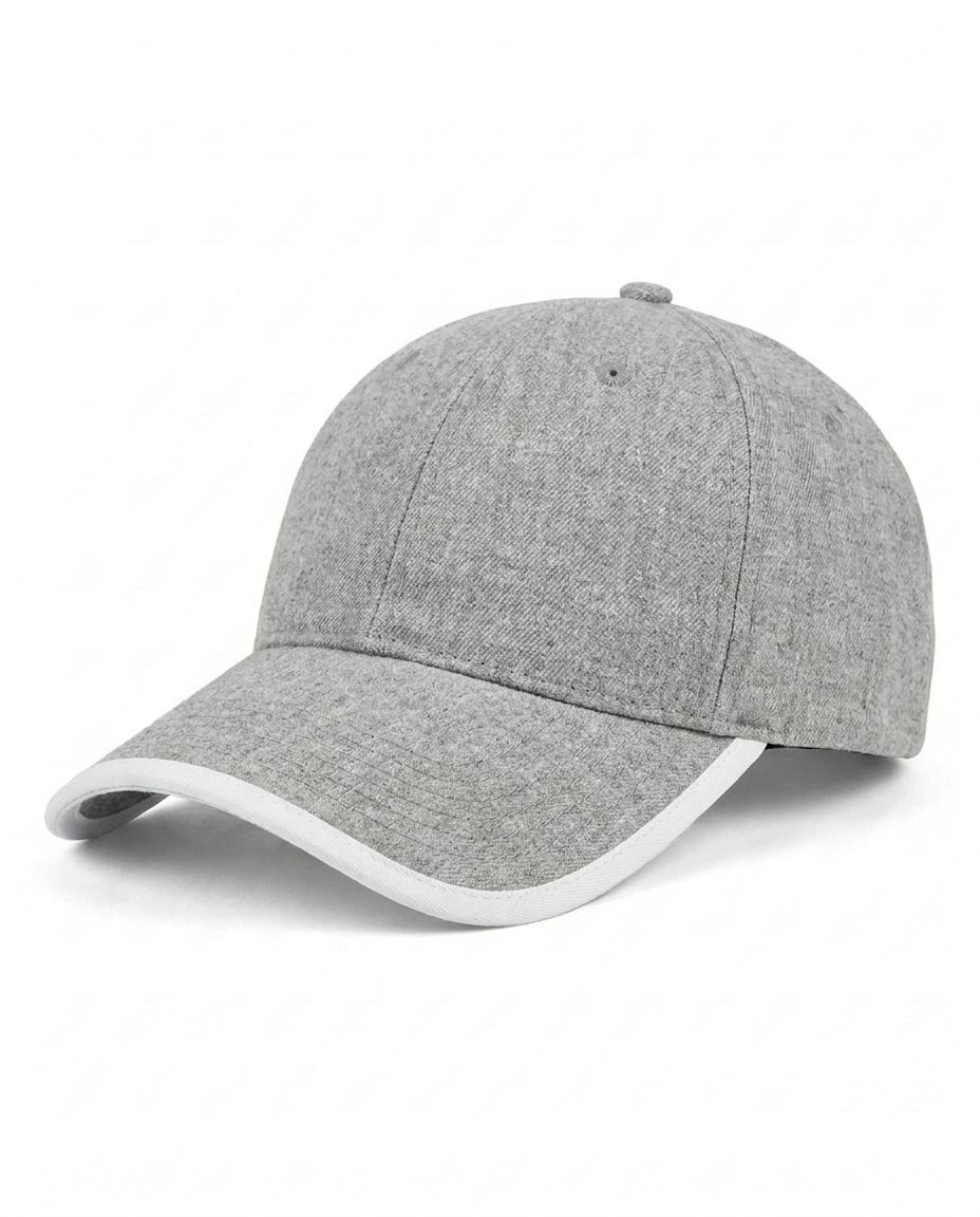 Trim Cap in Heather Gray / White