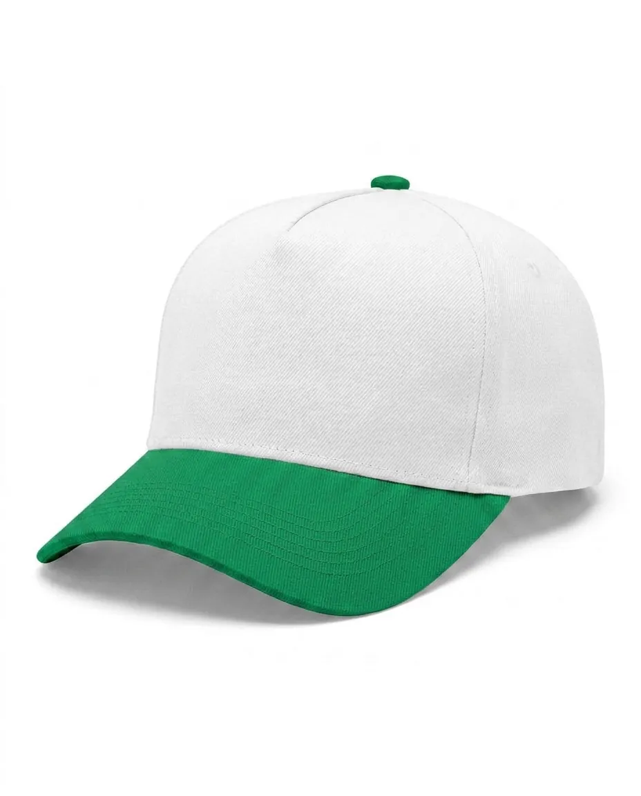 Two Tone Five Panel in White / Kelly Green