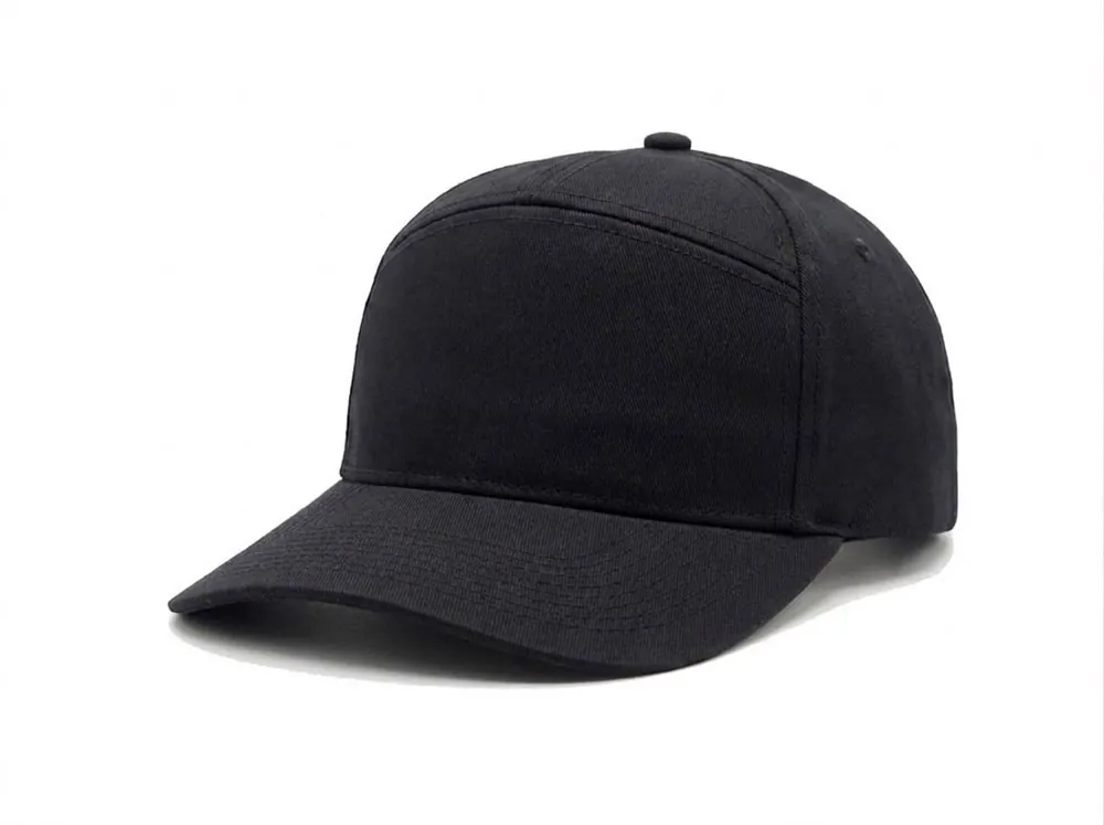 7-Panel Heavy Structure Cap in Black
