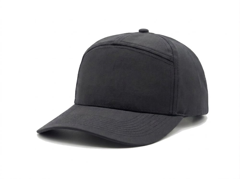 7-Panel Microfiber Cap — Solid Panel in Charcoal