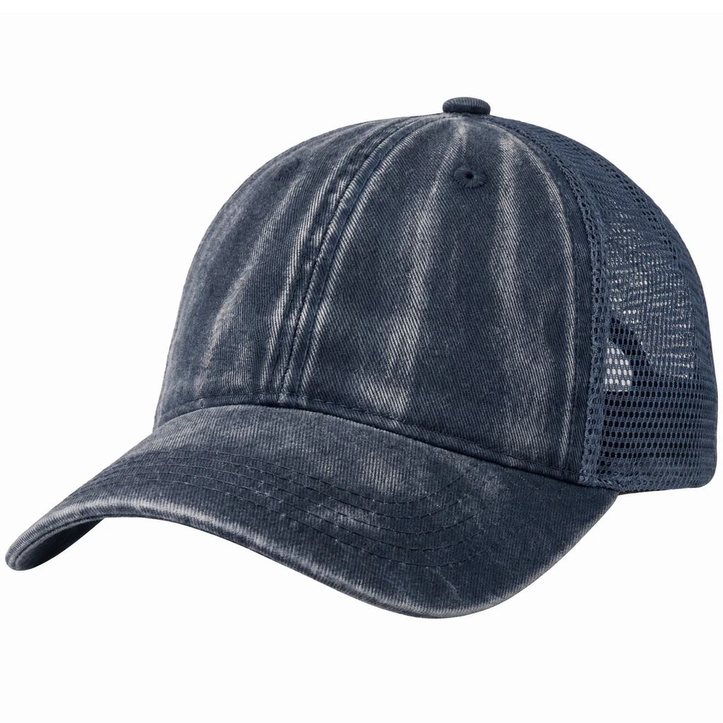 The "Original" Hand Washed Vintage Trucker W/Frayed Patch in Washed Navy