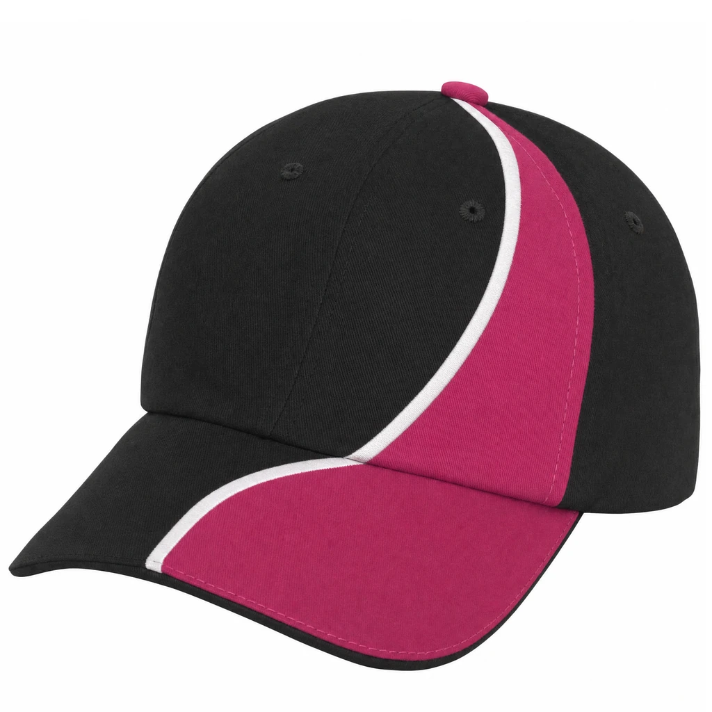 The Wake Cap in Black / Dark Pink / White
