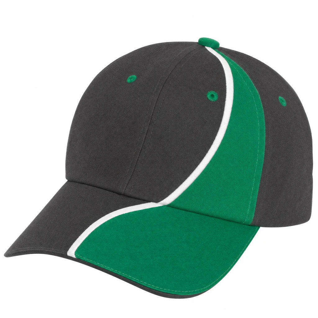 The Wake Cap in Charcoal / Kelly Green / White