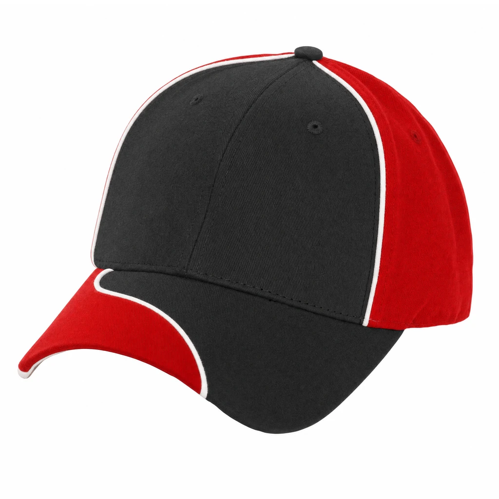 The Side Street Cap in Charcoal / Red / White