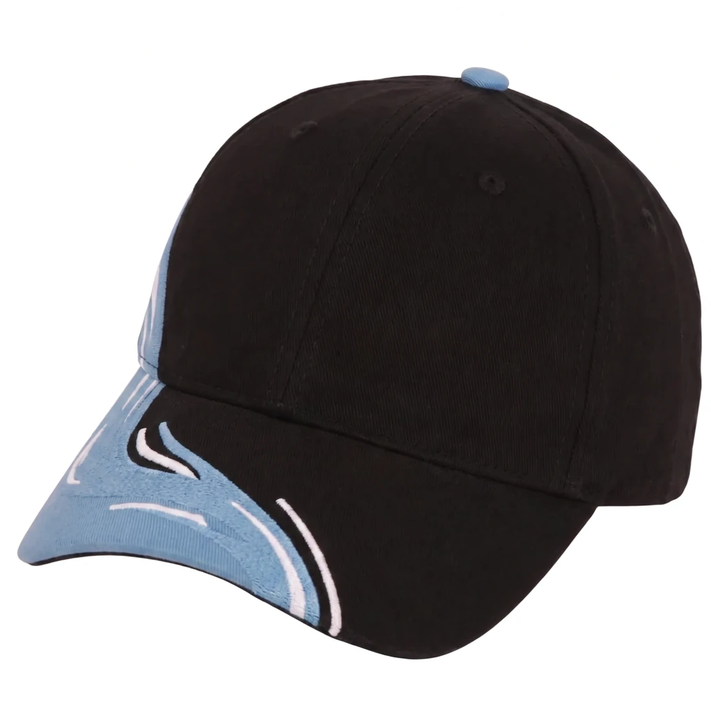 The Splash ll Cap in Black / Carolina Blue / White