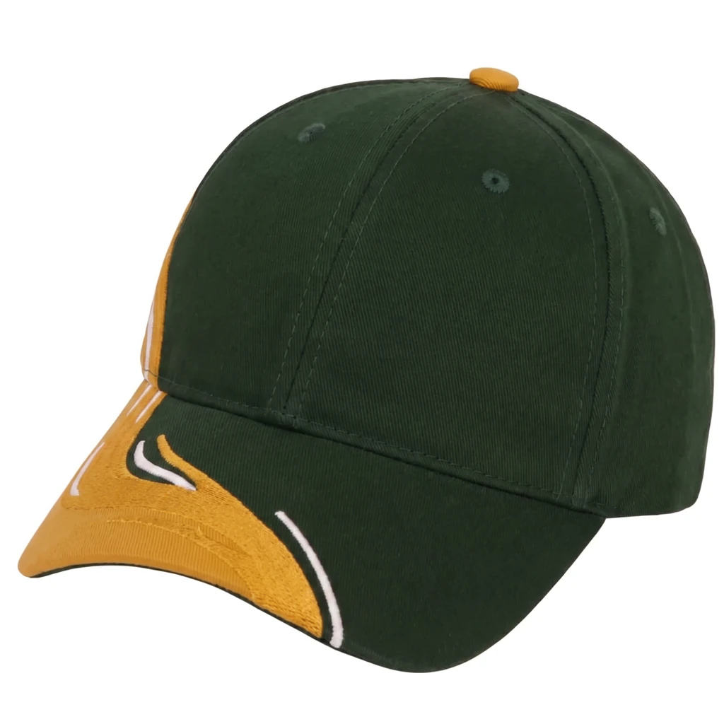 The Splash ll Cap in Dark Green / Mustard / White