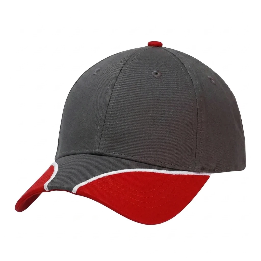 The Passage Way Cap in Charcoal / Red / White
