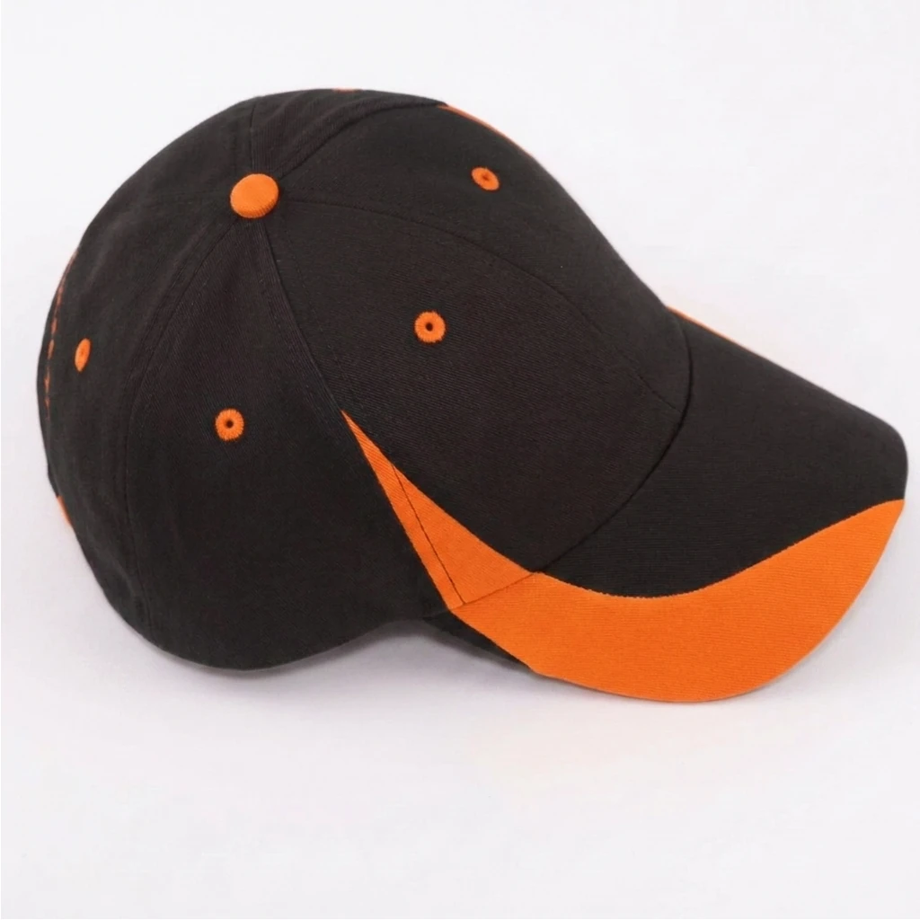 The Moto Cap in Black / Orange