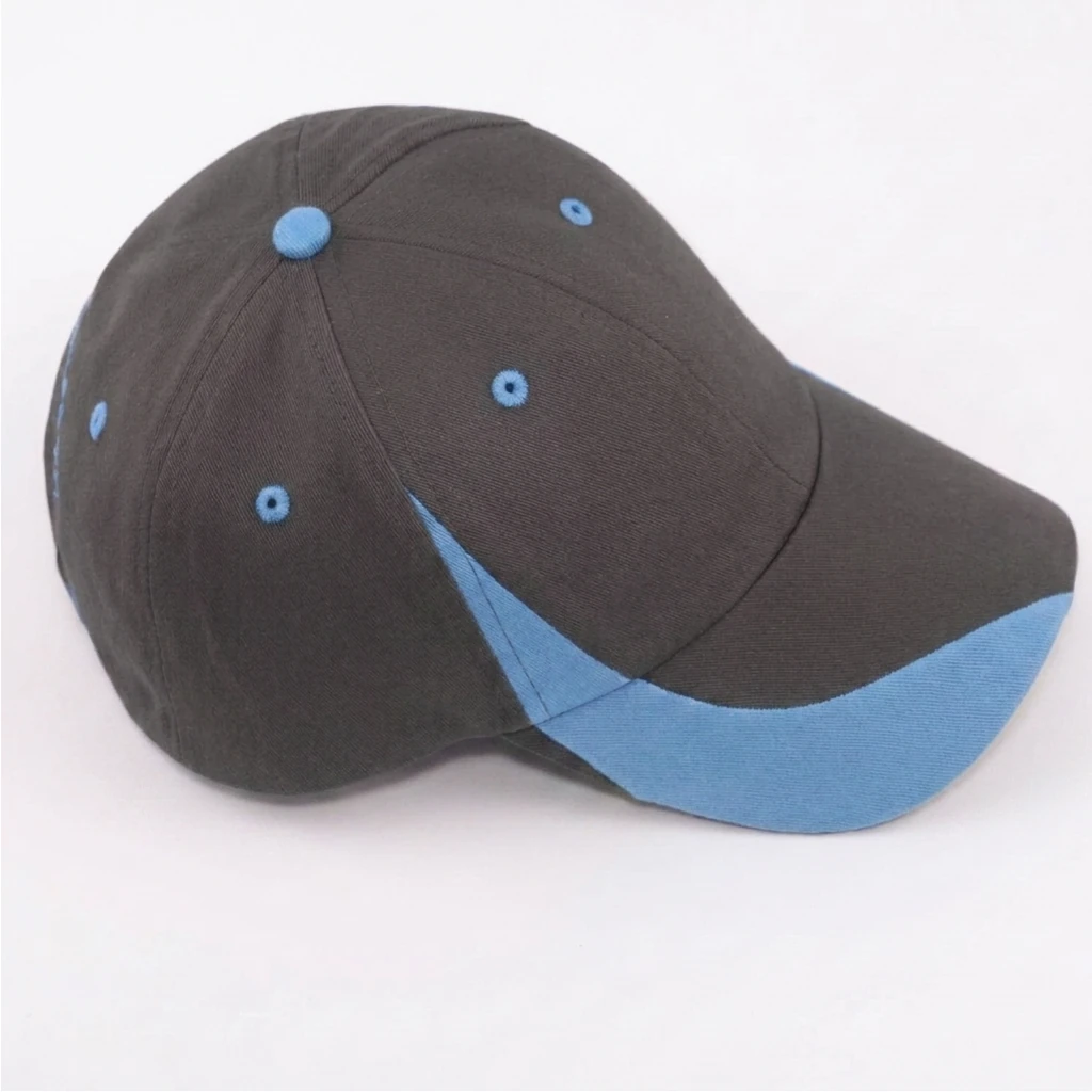 The Moto Cap in Charcoal / Carolina Blue