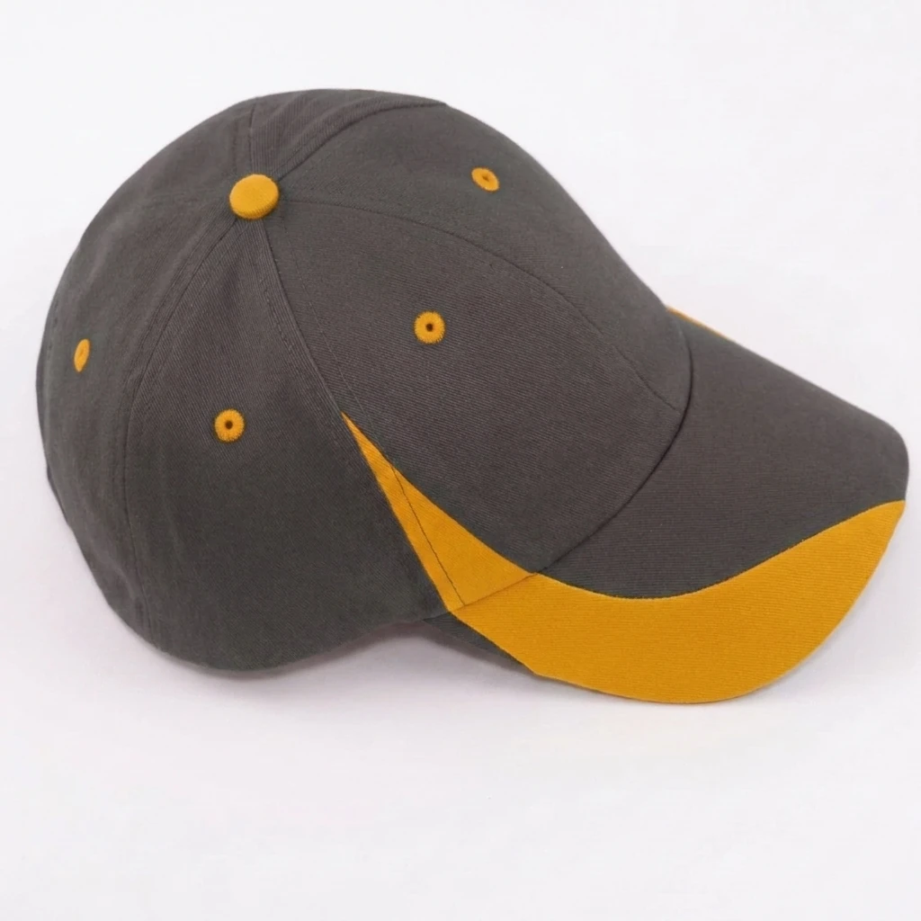 The Moto Cap in Charcoal / Mustard