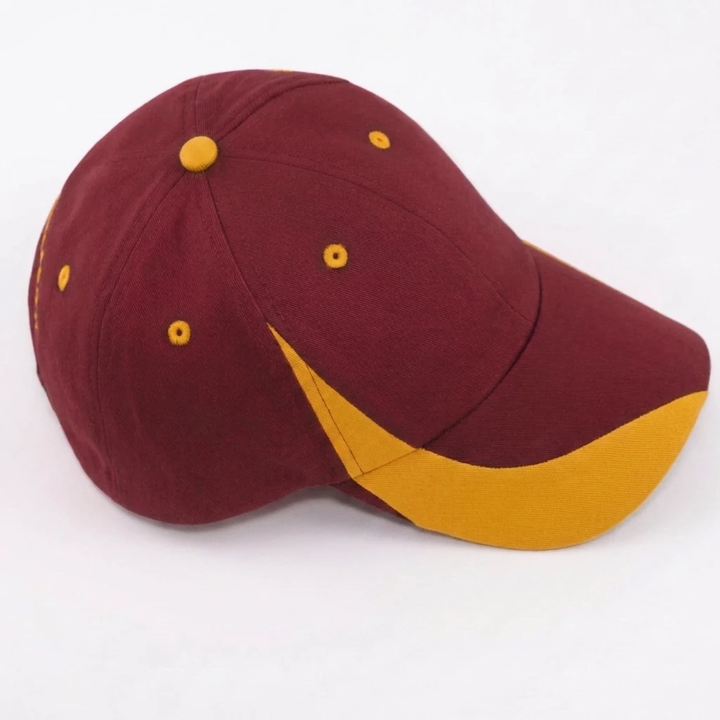 The Moto Cap in Maroon / Mustard