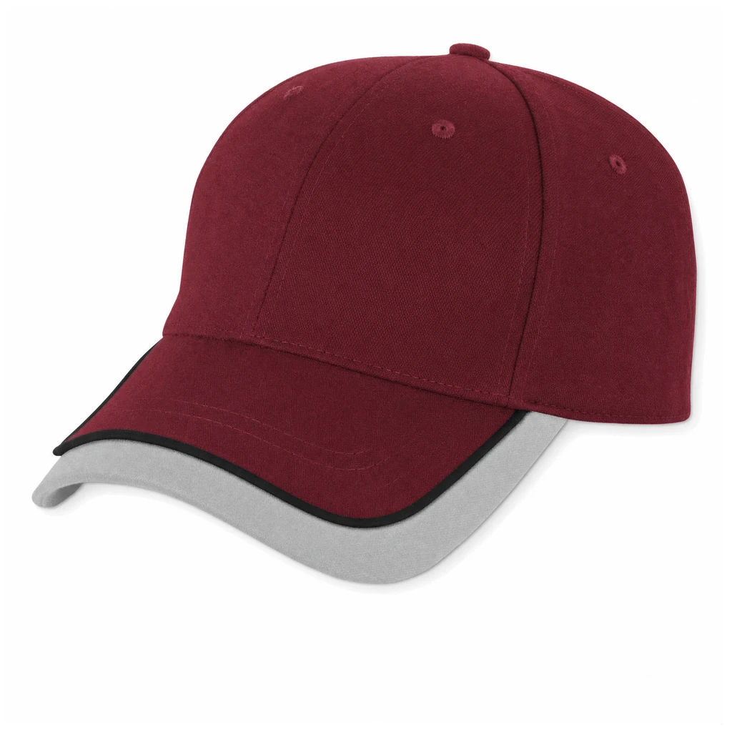 The Double Bill Cap in Maroon / Light Gray / Black