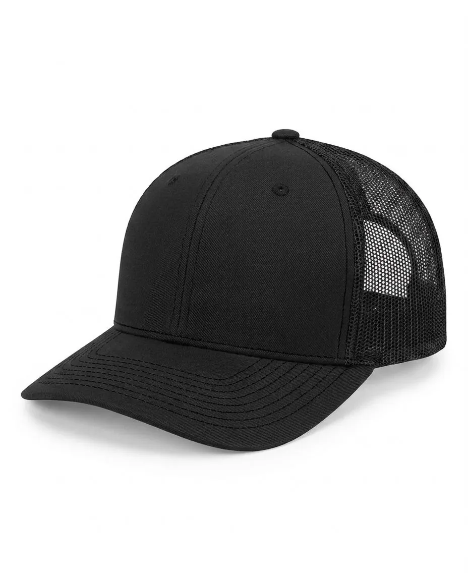 Classic Structured Trucker in Black / Black