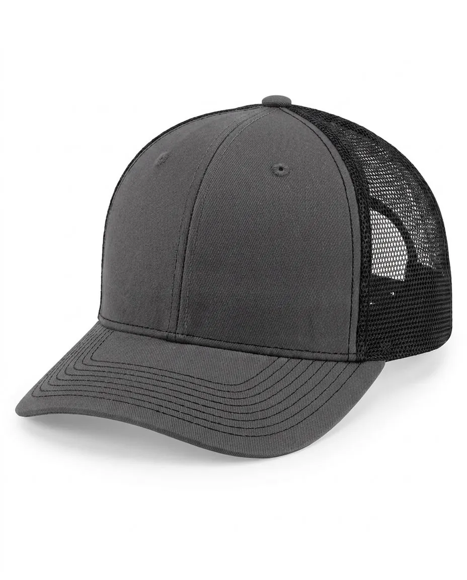 Classic Structured Trucker in Charcoal / Black
