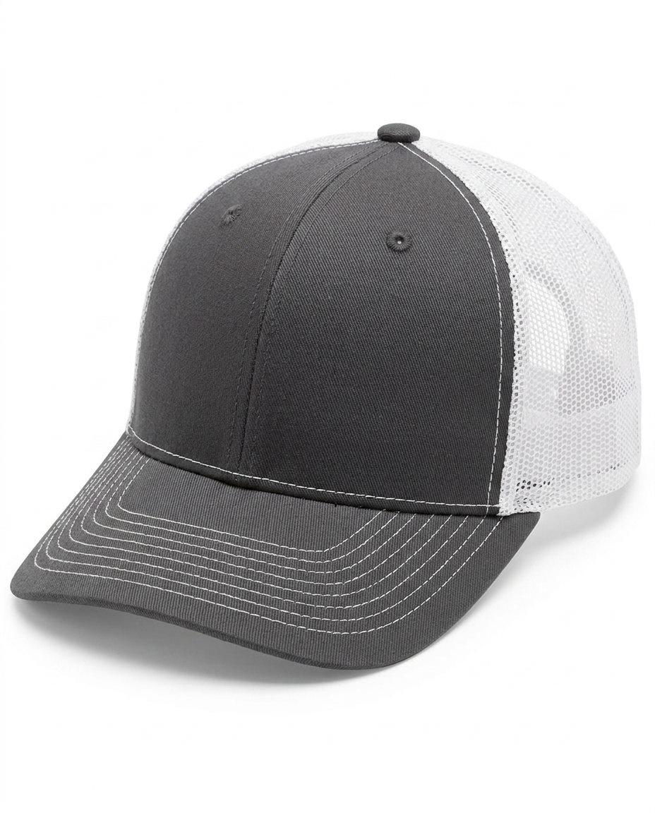Classic Structured Trucker in Charcoal / White