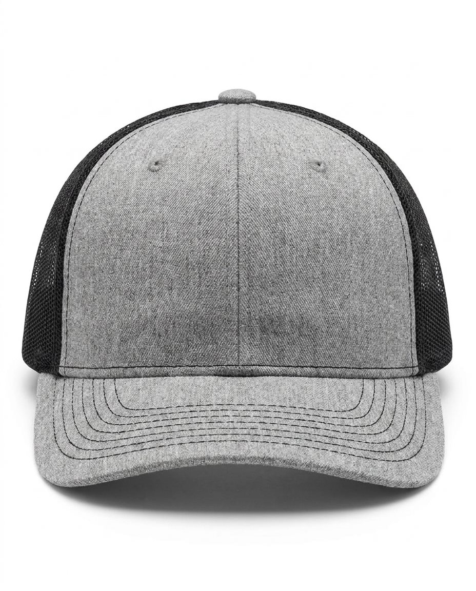 Classic Structured Trucker in Heather Gray / Black