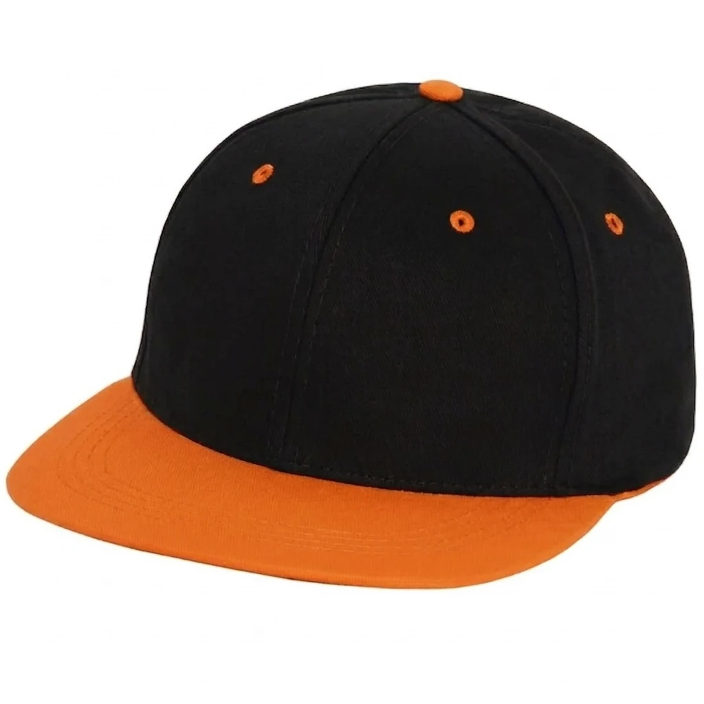 Flat Bill Two Tone in Black / Orange