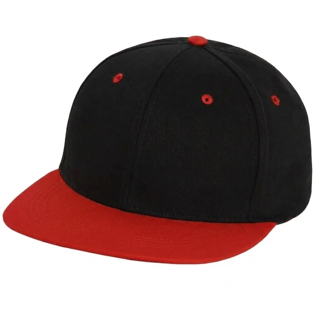 Flat Bill Two Tone in Black / Red