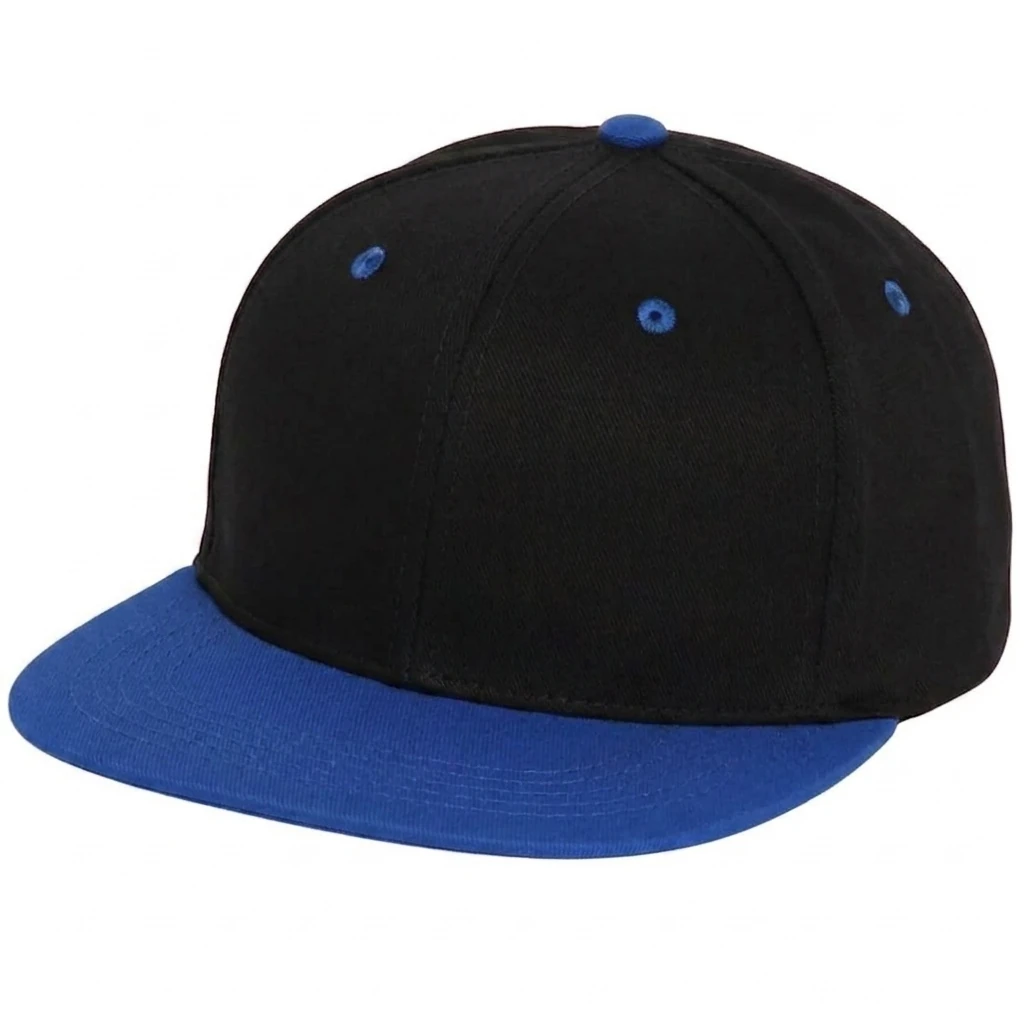 Flat Bill Two Tone in Black / Royal