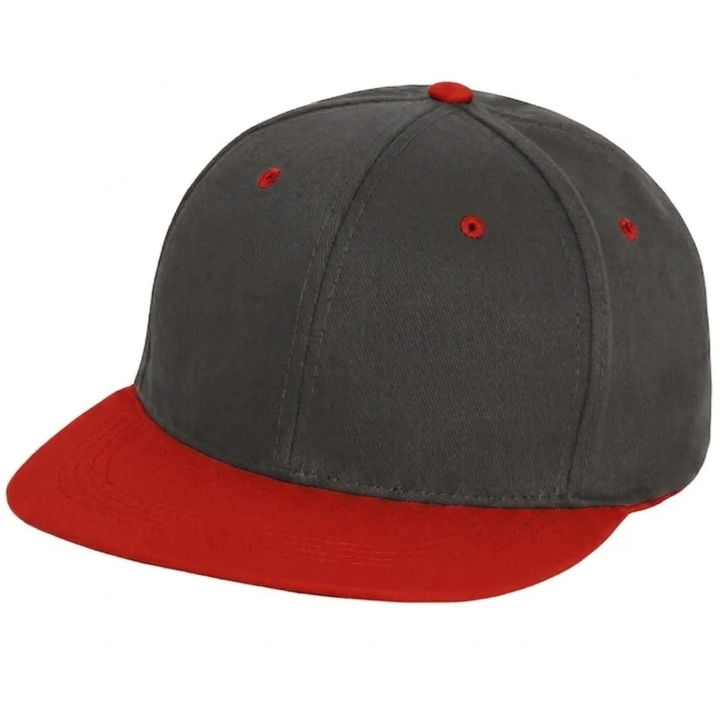 Flat Bill Two Tone in Charcoal / Red