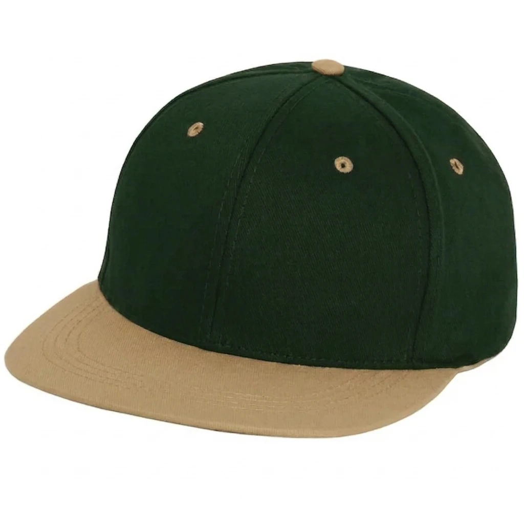 Flat Bill Two Tone in Dark Green / Khaki