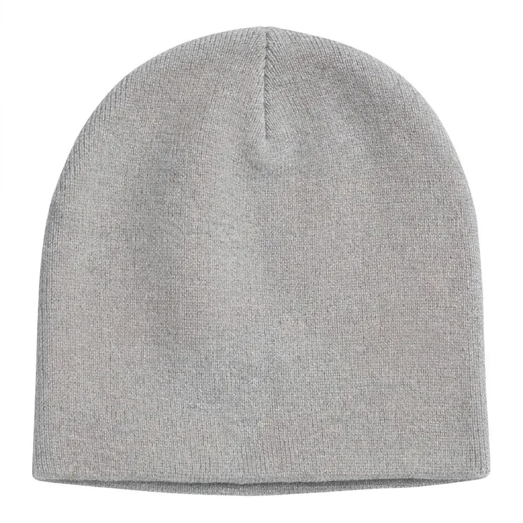 Classic Knit Beanie in Light Gray