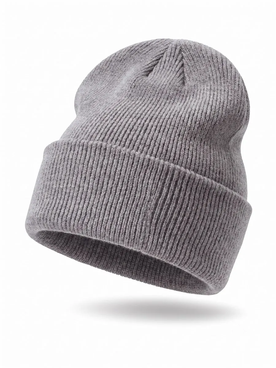 Classic Cuff Beanie in Light Gray