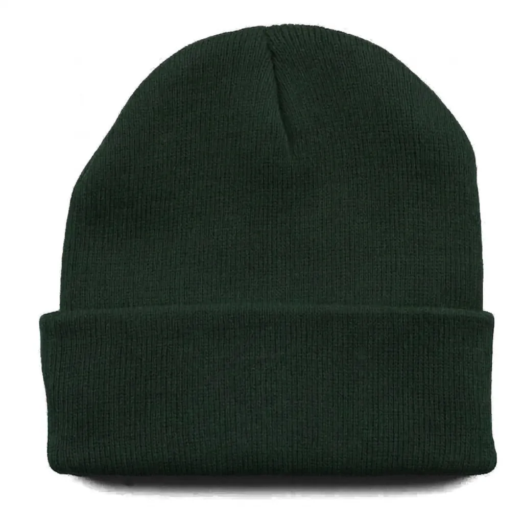 Premium Cuff Beanie in Dark Green