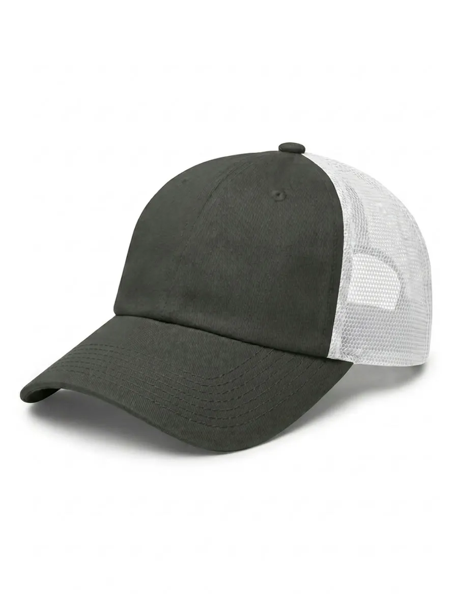 The Relaxed Trucker in Charcoal / White