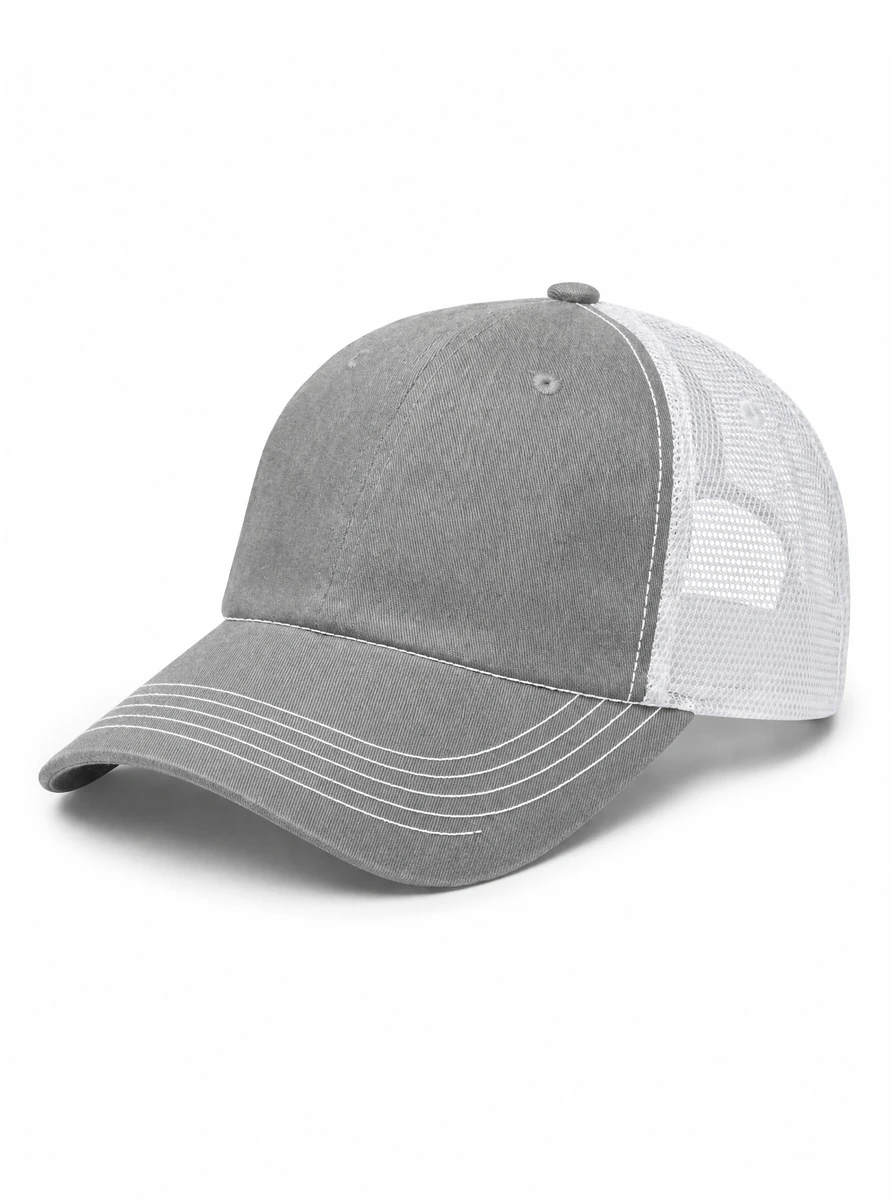 The Relaxed Contrast Trucker in Heather Gray / White