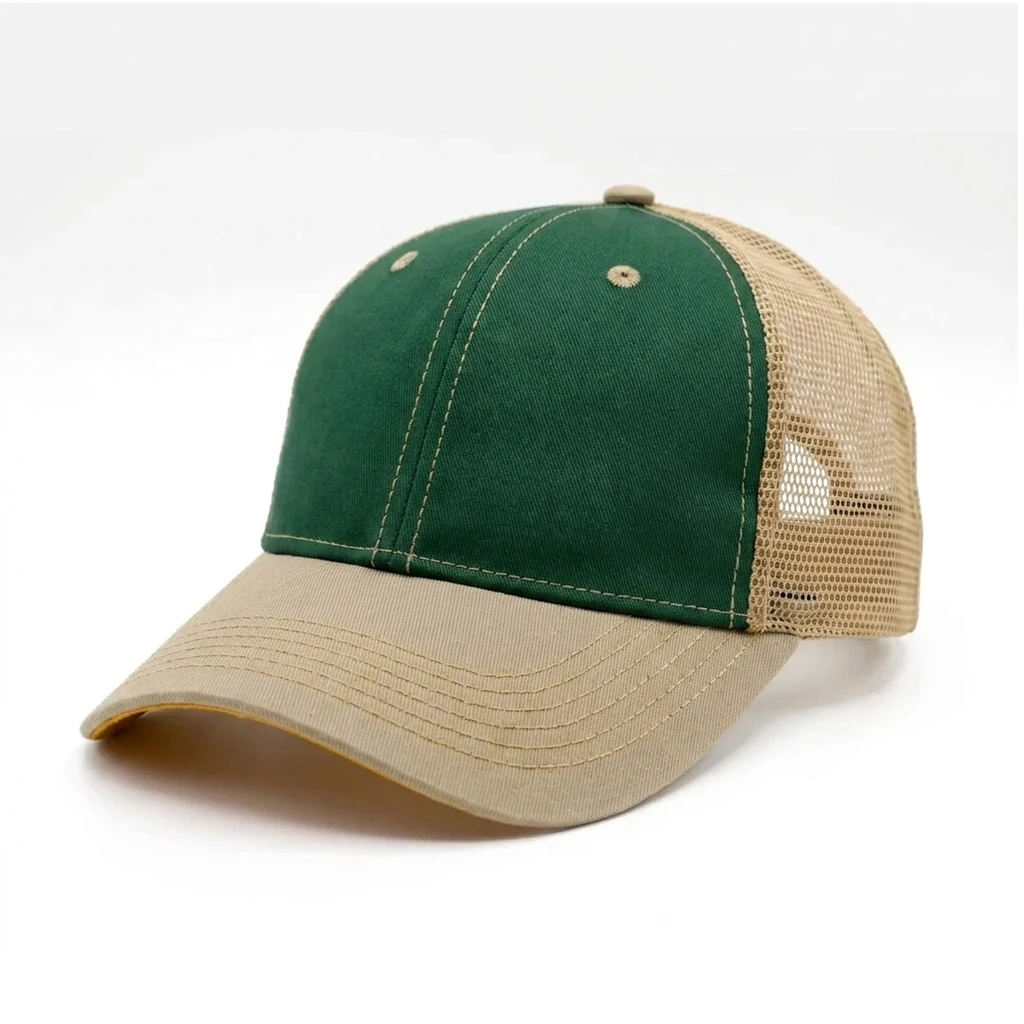 The Tour Cap in Dark Green / Khaki / Khaki / Mustard