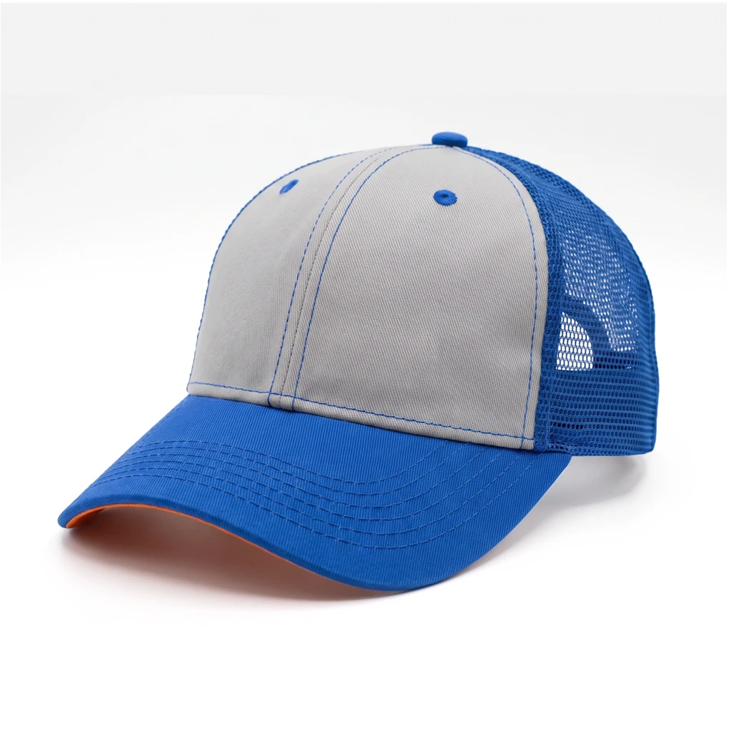 The Tour Cap in Light Gray / Royal / Royal / Orange