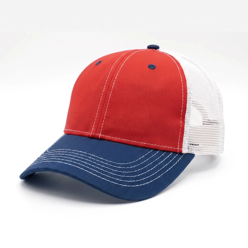The Tour Cap in Red / White / Navy / Navy