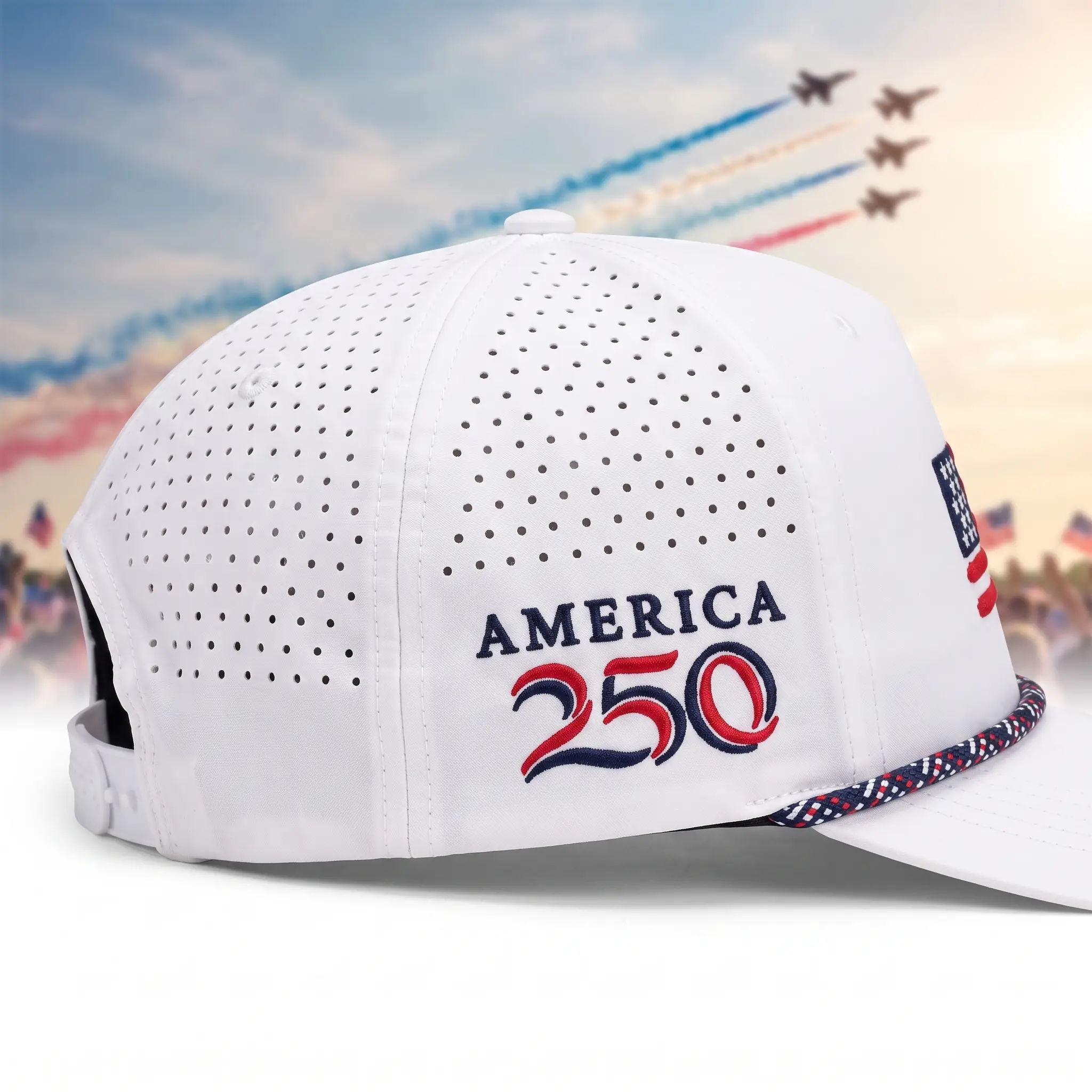 Side panel embroidered America 250