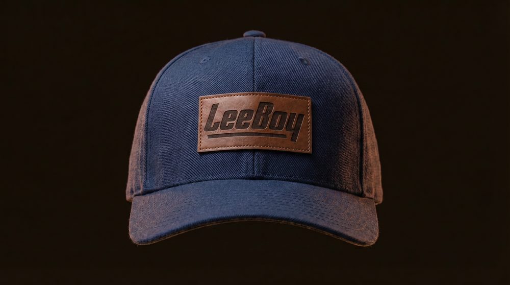 Laser-engraved leather patch cap